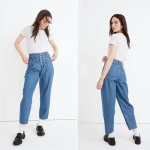 Madewell New Tapered Yoke Jeans in Steinbeck Wash Denim Size 28 NWT